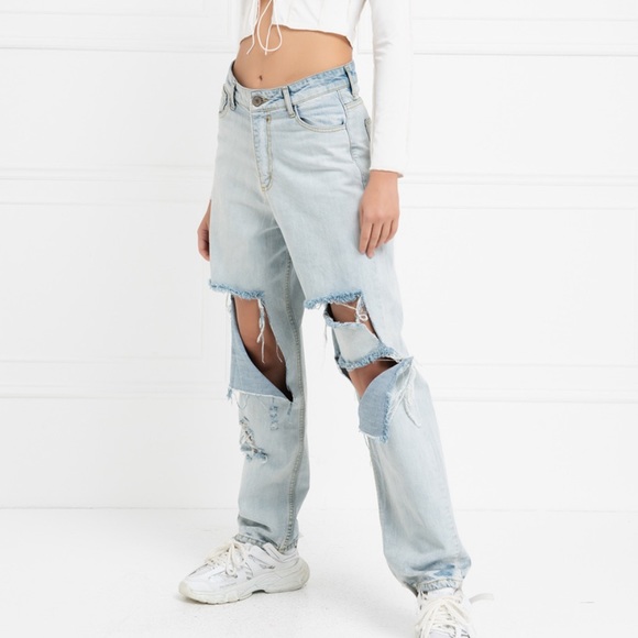 Hollister Jeans Hollister Dad Jean Low Rise Ripped Legs Poshmark